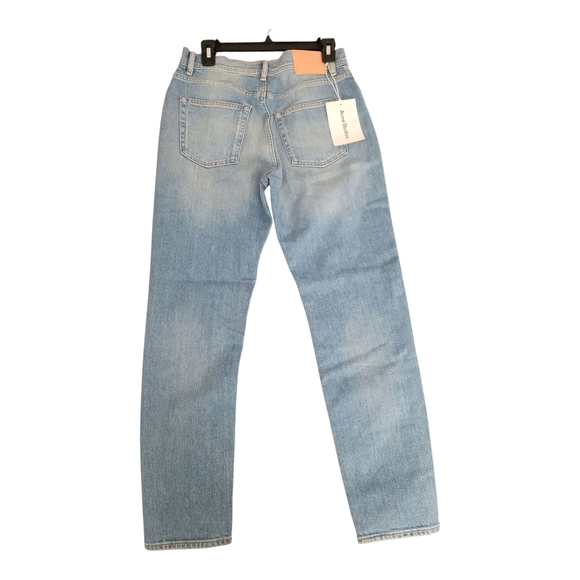 Acne Studio Light Blue Straight Leg Jeans with Subtle Fading | Size 28 X 32 - Picture 4 of 15